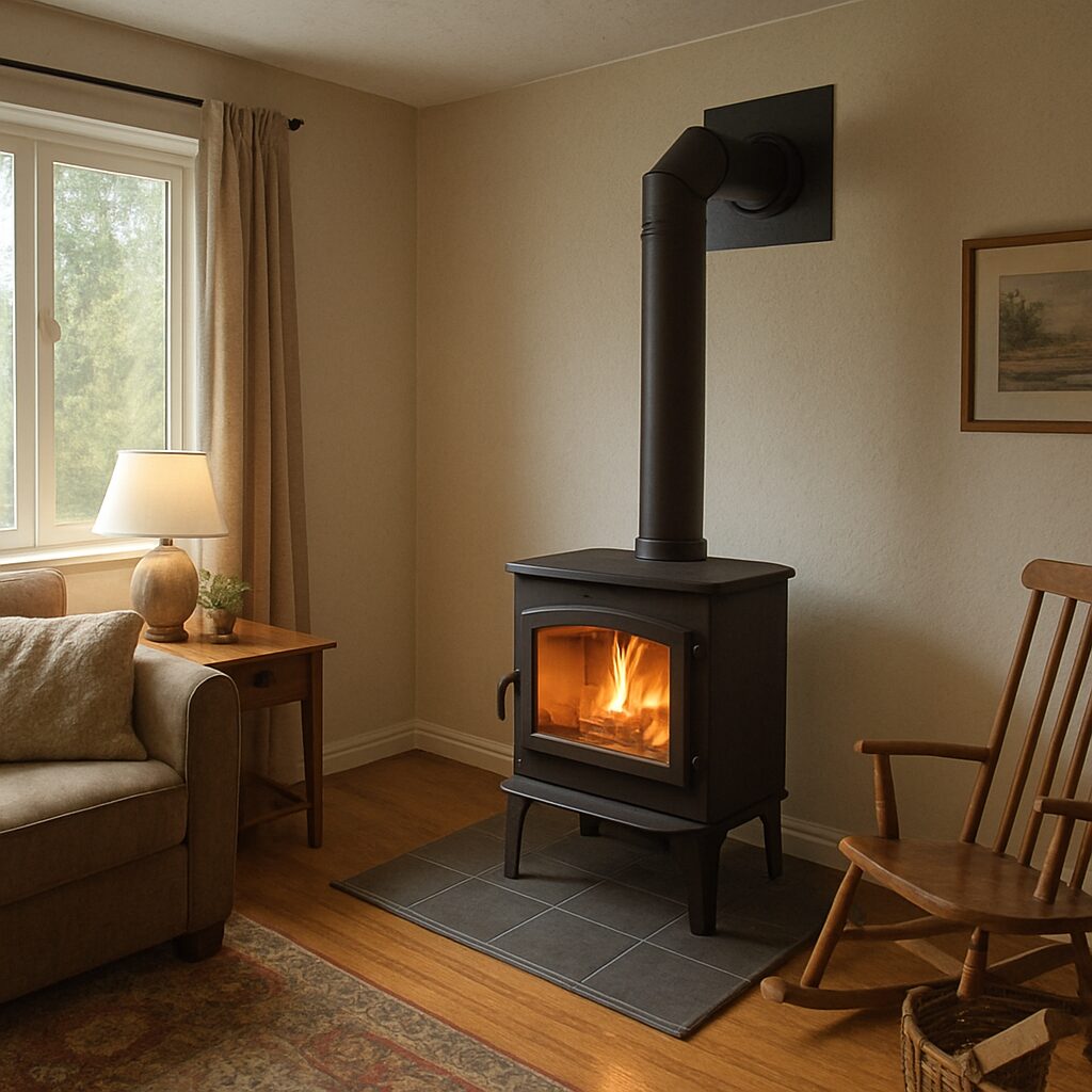 How To Install A Wood Stove Chimney Through Wall